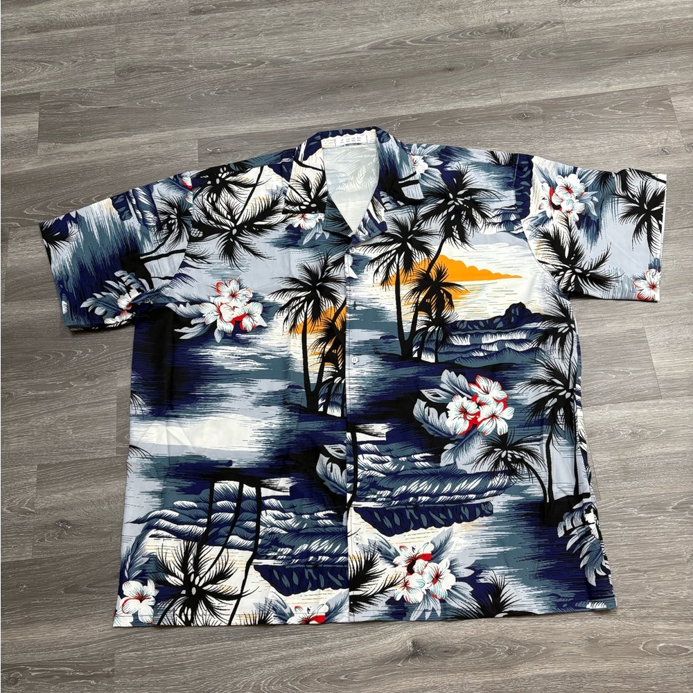Hawaiian Floral Button-Up Shirt
